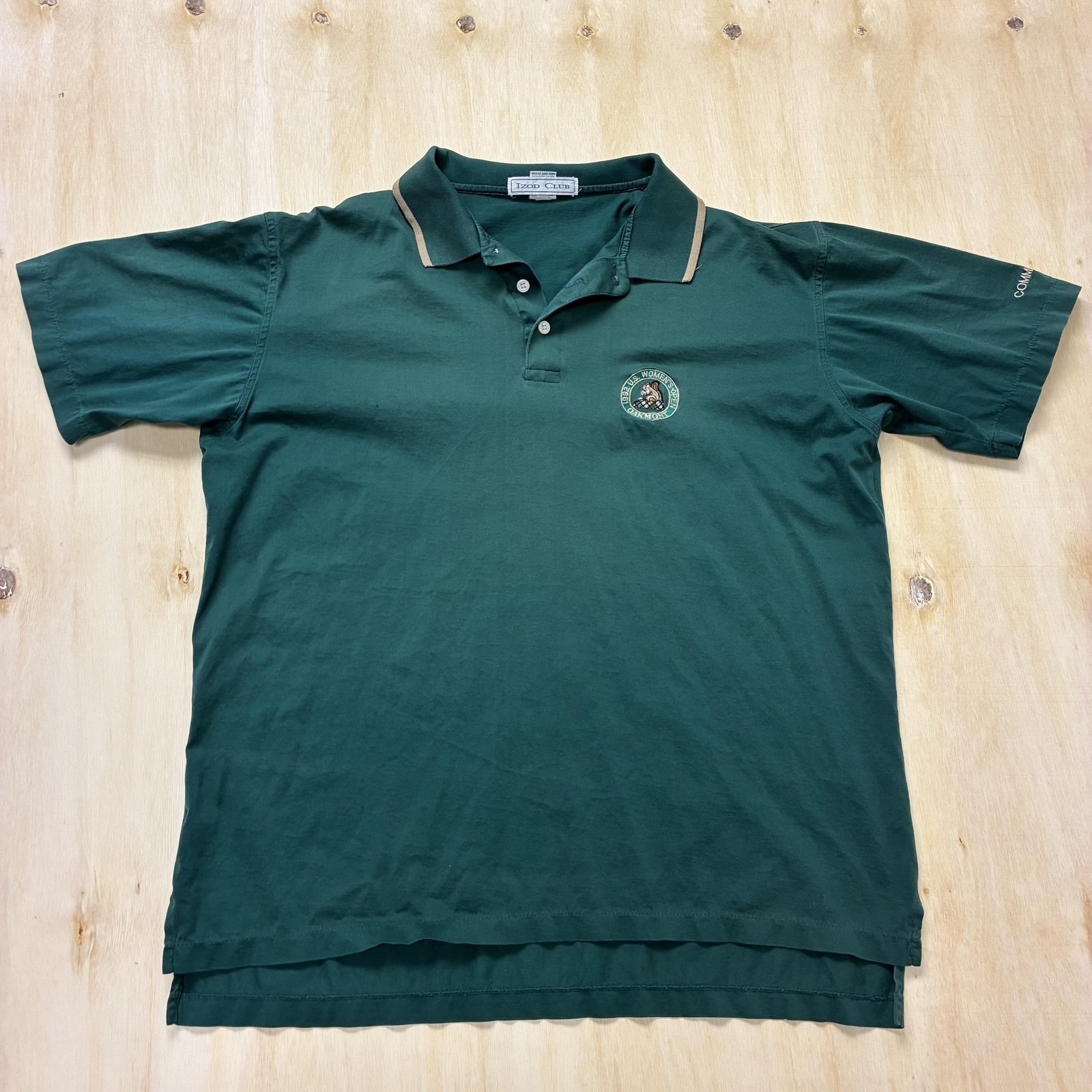 Vintage 1992 90s Izod Club Polo Mens Large Green Us Womens Open Oakmont Shirt